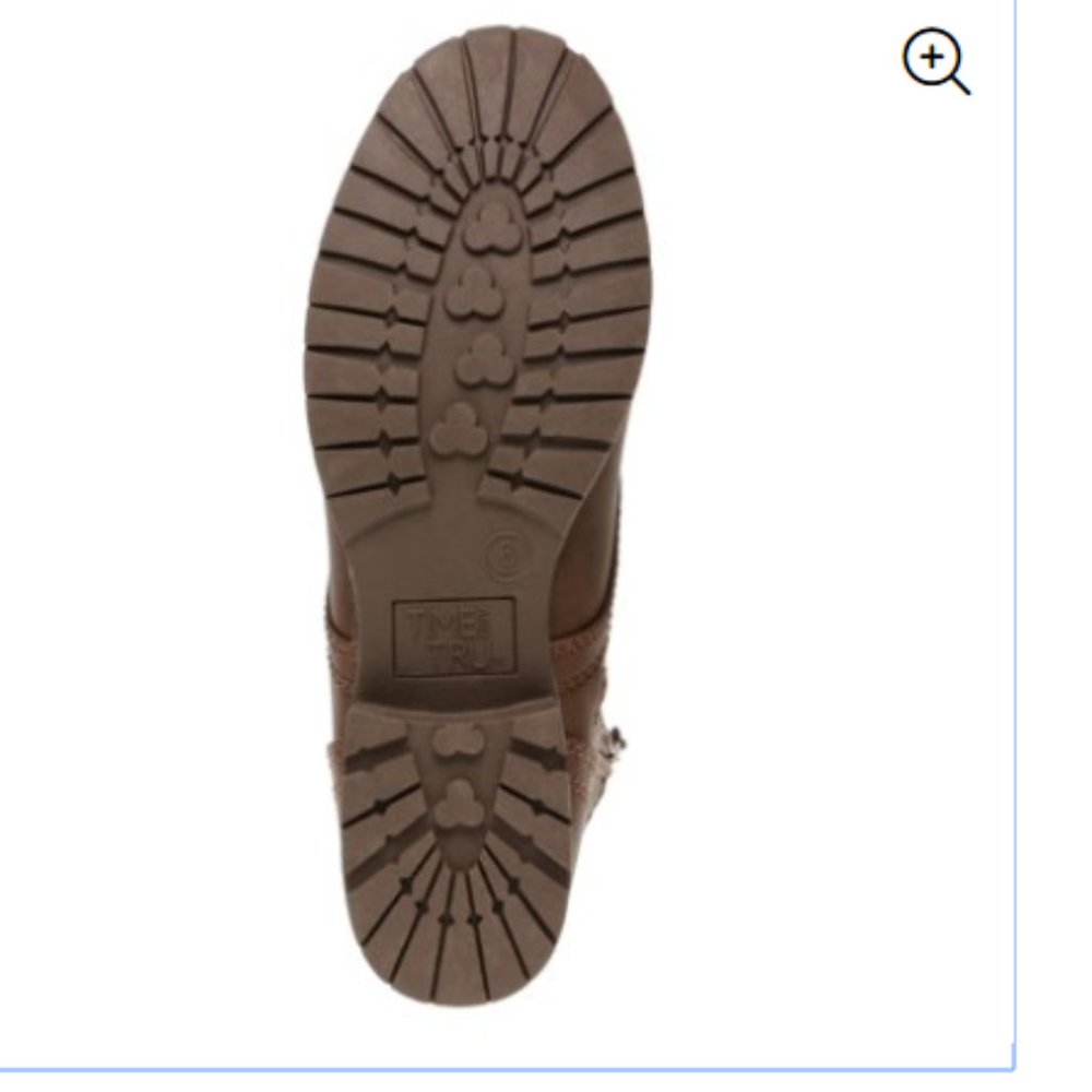 Boot Combat Brown Lace Up Zip NEW - Picture 4 of 5